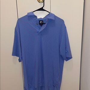 FootJoy Men's Polo in Blue and Purple Stripes